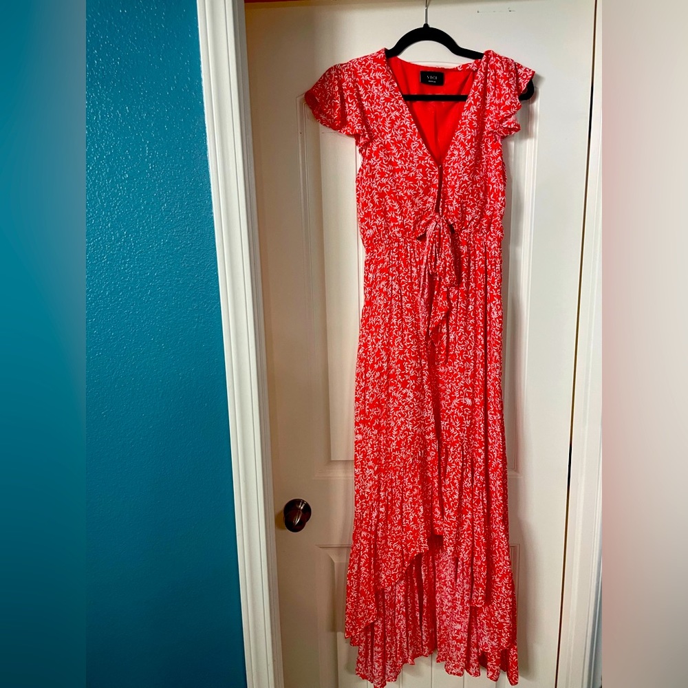 Orange hi low vici dress